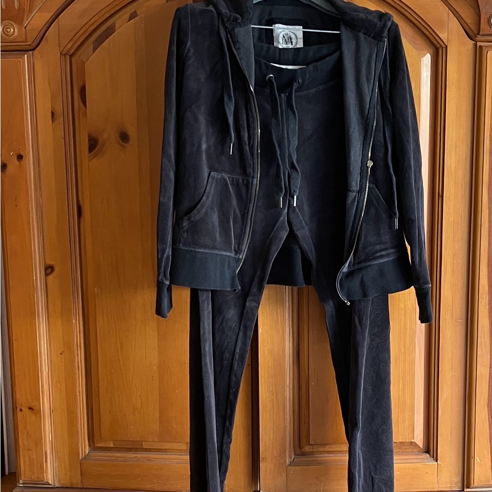 Merona Women's Velor Black Jacket and Pants Set